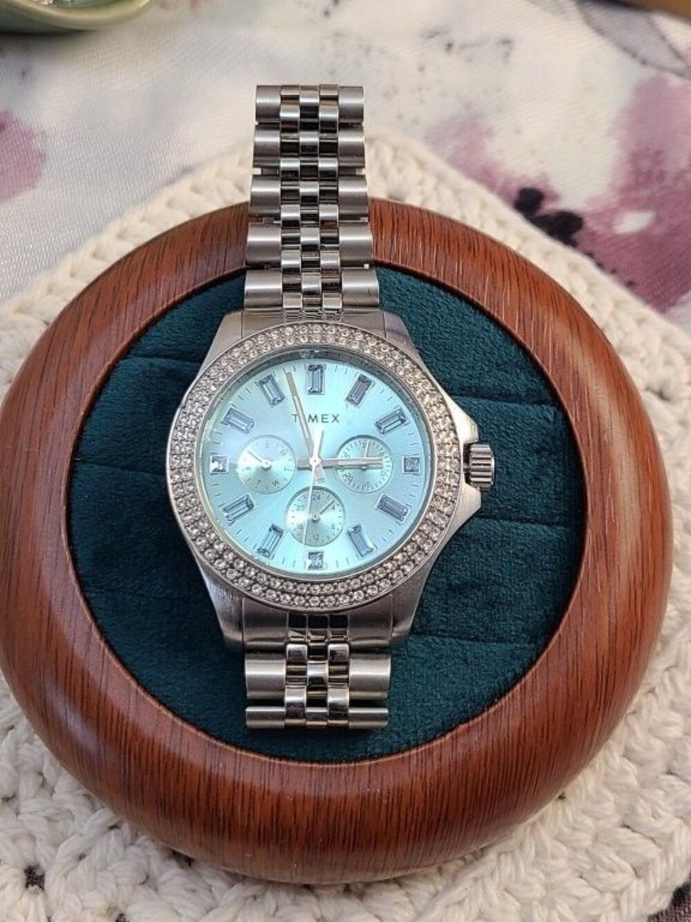 Timex Kaia TW2V79600 Women's Watch Blue Dial Crystal Bezel Stainless Steel